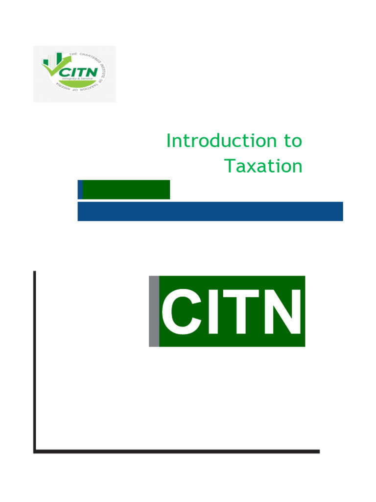 Introduction to Taxation Study Pack | PDF | Cost Of Living | Taxes