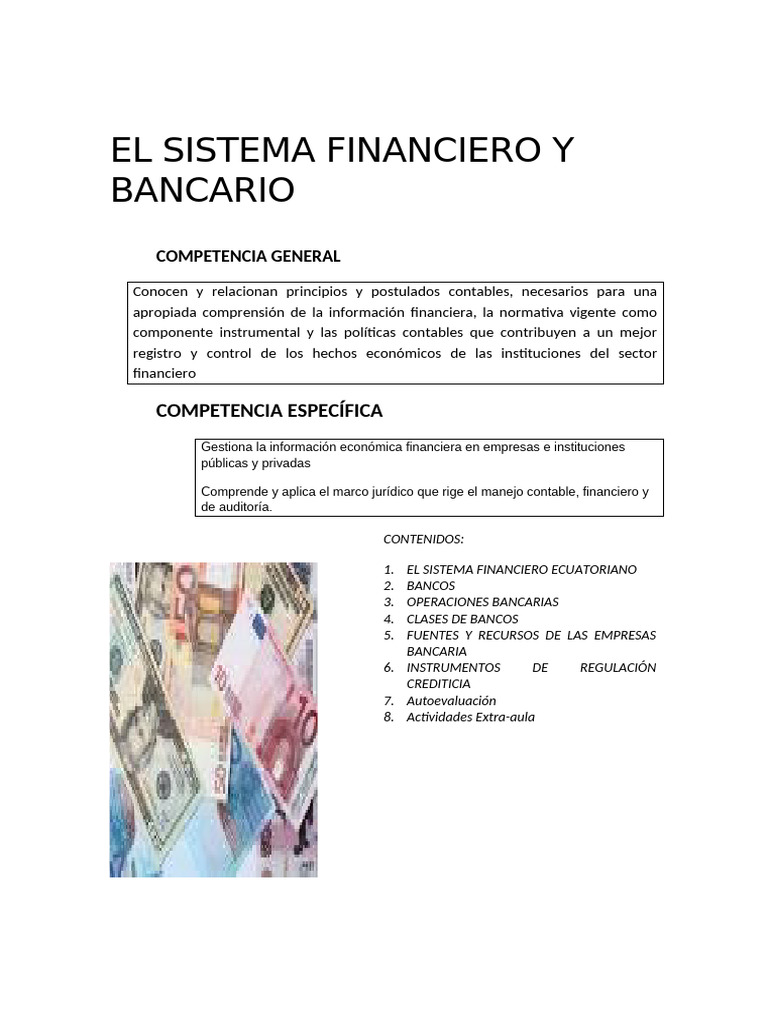 Sistema Financiero y Bancario en Ecuador | PDF | Bancos | normas ...