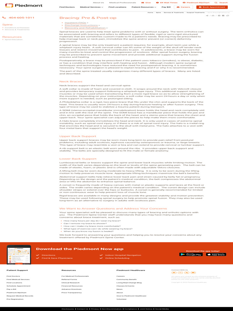 Spine Bracing: Pre & Post-Op Guide | PDF | Musculoskeletal System ...