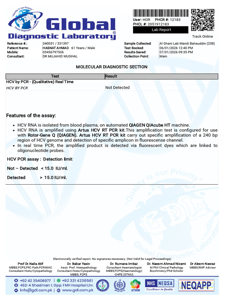 340031-HCV by PCR - (Qualitative) Real Time | PDF | Polymerase Chain ...