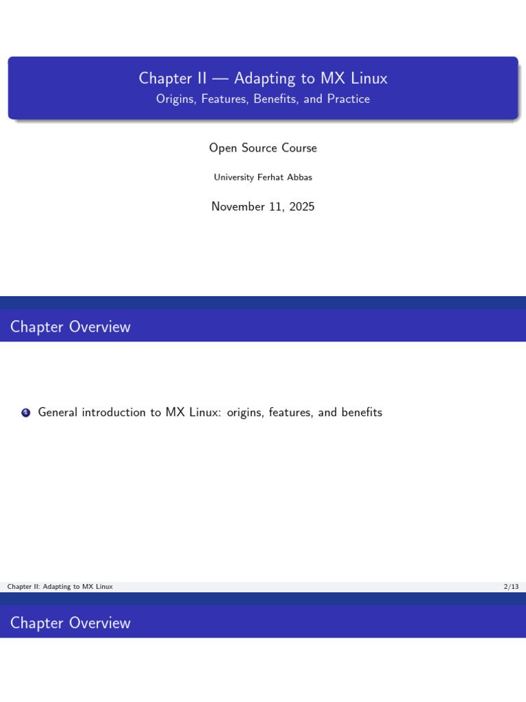 Adapting to MX Linux: Features & Tools | PDF | Linux | Desktop Environment