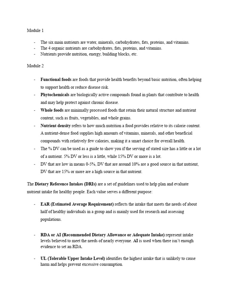 Essential Nutrients and Dietary Guidelines | PDF