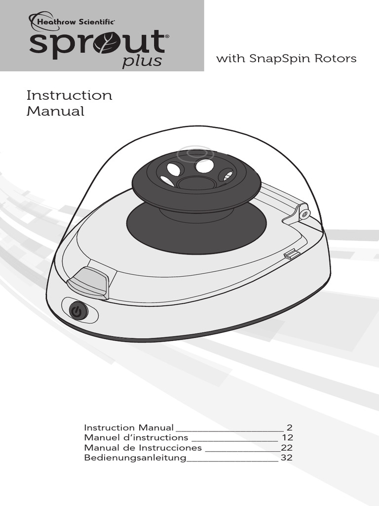 Sprout® Plus Mini-Centrifuge Manual | PDF