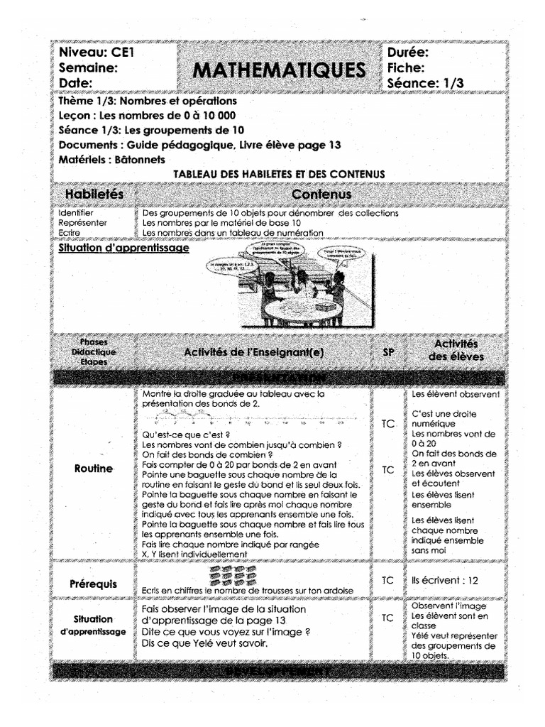 Mathématiques Exercices Et Leçons de La Classe de Ce1 | PDF