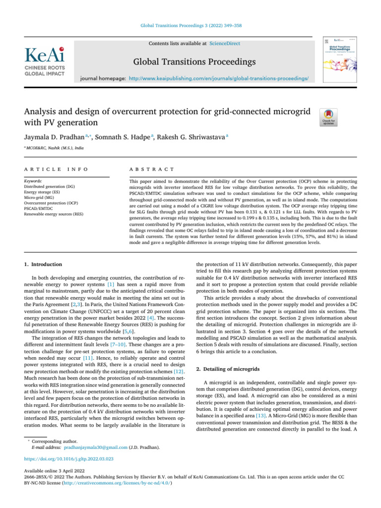 2022 Analysis and design of overcurrent protection for grid-connected ...