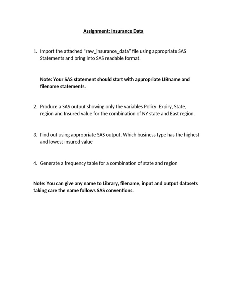 Assignment Insurance Data | PDF