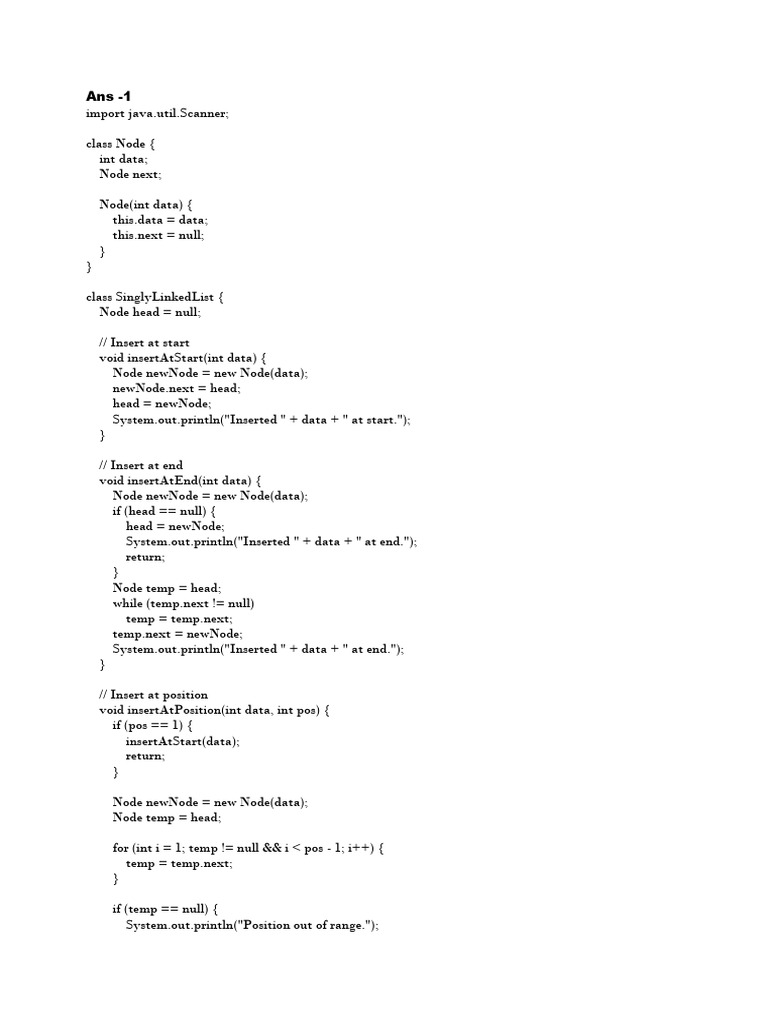 Java Linked List and BST Operations | PDF | Computer Programming ...