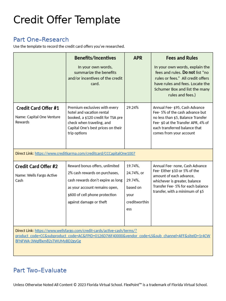 Credit Card Offer Comparison Guide | PDF | Credit Card | Money