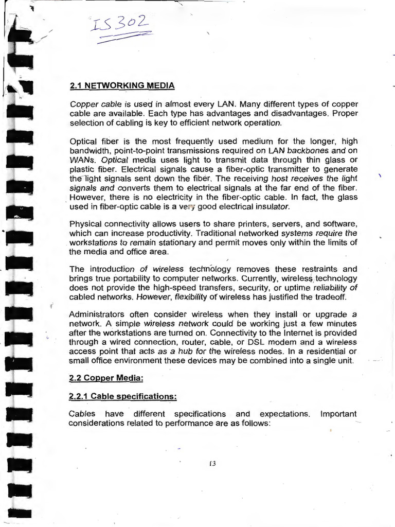 Networking Media: Copper vs. Fiber Optics | PDF | Transmission Medium ...