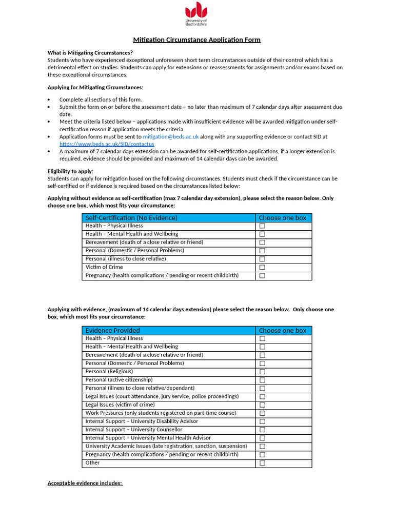 mitigation-circumstance-application-form (2) | PDF | Death | Mental Health