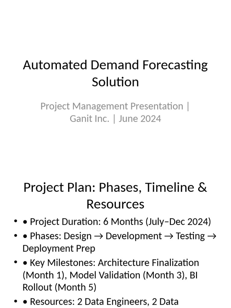 Automated Demand Forecasting Plan | PDF