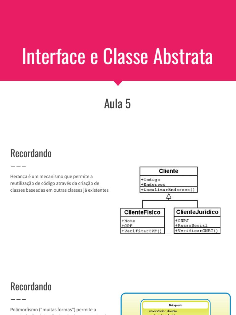 Classes Abstratas e Interfaces em Java | PDF | Classe (programação de ...