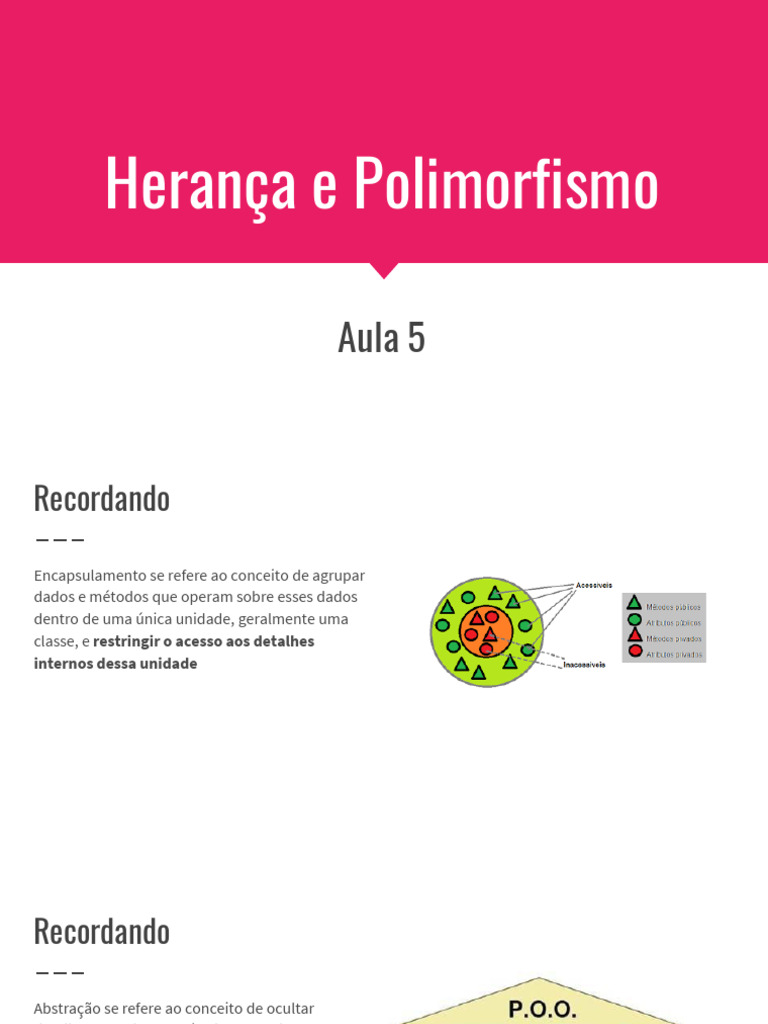 Herança e Polimorfismo em Java | PDF | Classe (programação de ...
