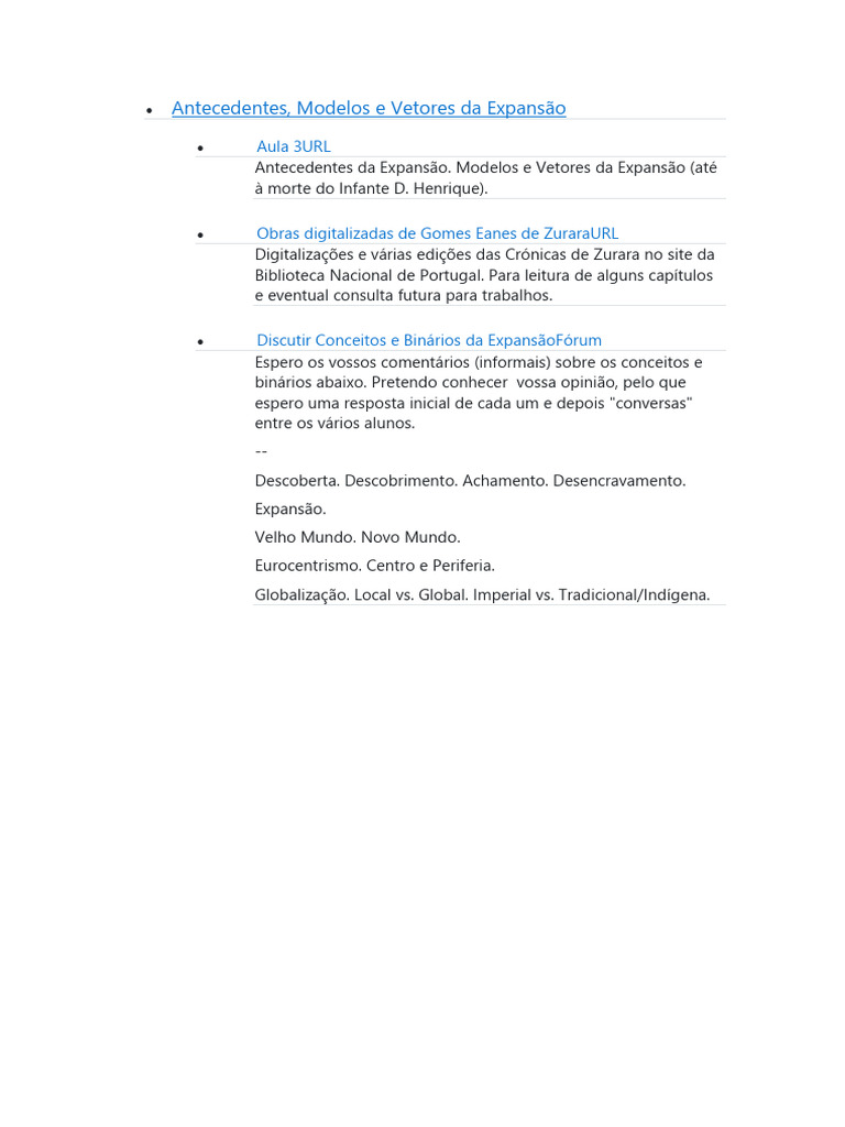 Modelos e Conceitos da Expansão Histórica | PDF