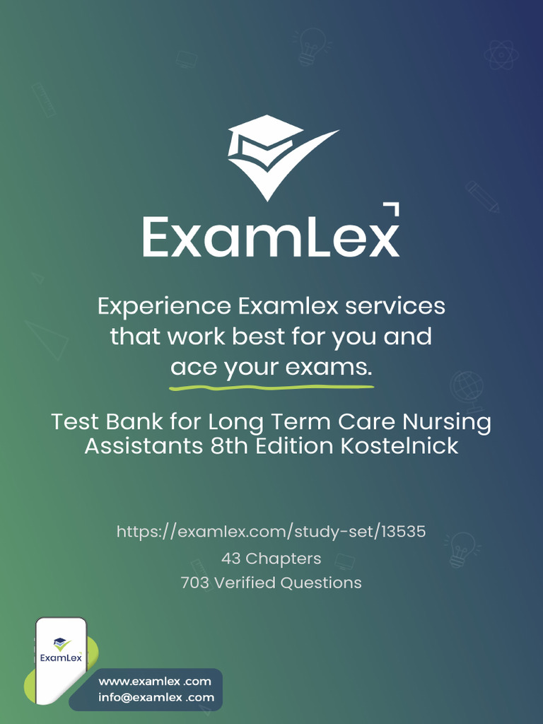 Long Term Care Nursing Assistants Test Bank | PDF | Sexually ...