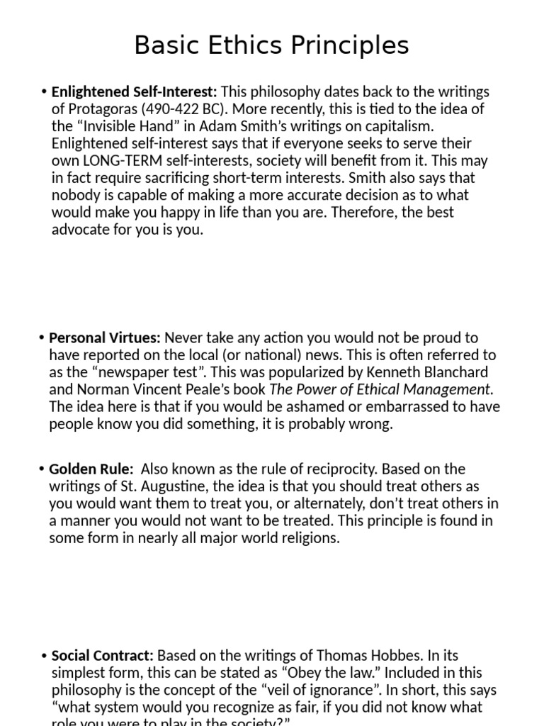 Key Principles of Ethics Explained | PDF | Justice | Crime & Violence