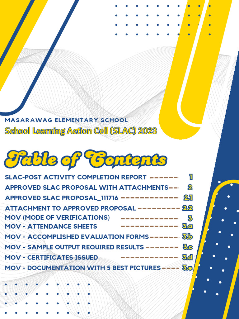 SLAC Activity Report for Masarawag School | PDF