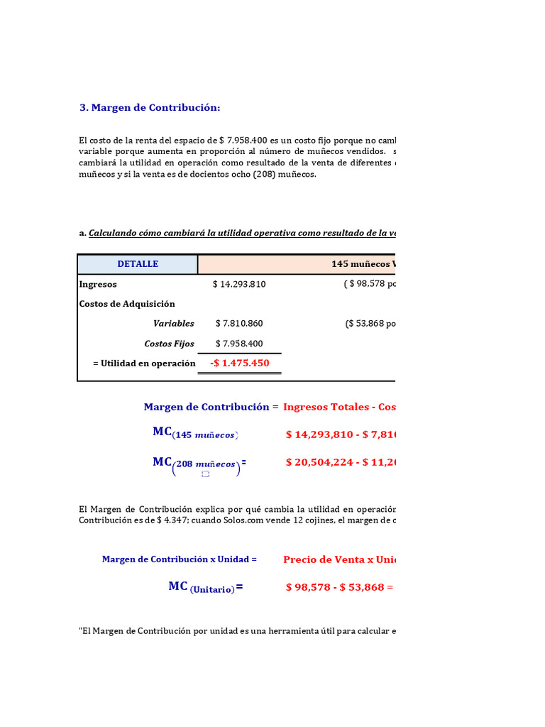 Análisis del Margen de Contribución en Solos.com | PDF | Porcentaje ...