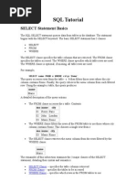 SQL Tutorial: SELECT Statement Basics