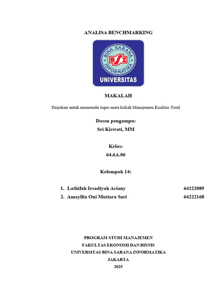 Analisa Benchmarking | PDF
