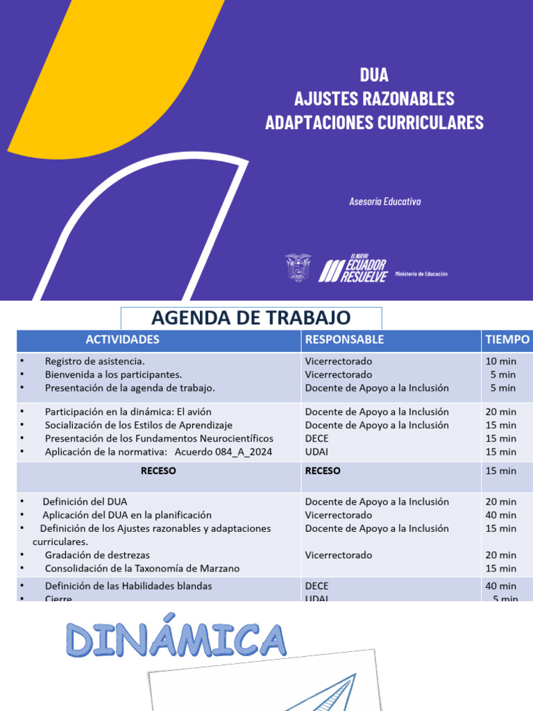 DUA y Ajustes Curriculares Inclusivos | PDF | Plan de estudios ...