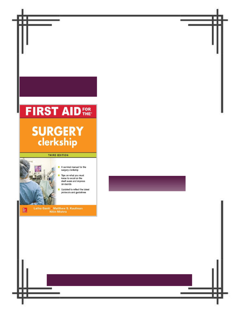 First Aid for the Surgery Clerkship 4th Edition Latha Ganti eBook basic ...