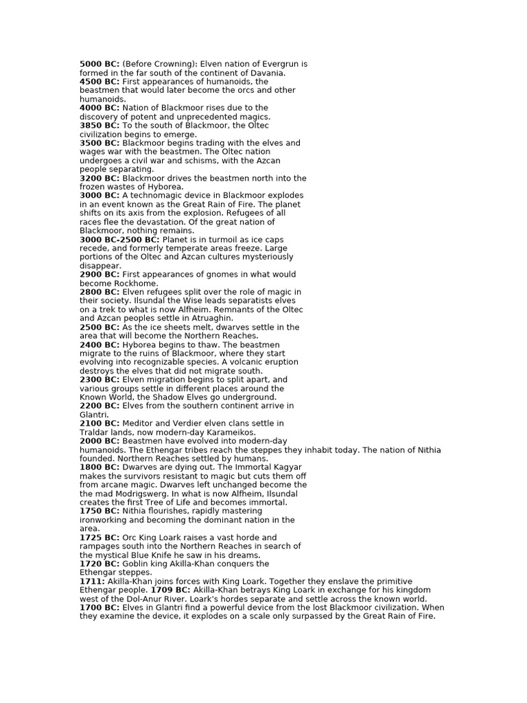 5000 BC | PDF | Elf (Dungeons & Dragons) | Fantasy