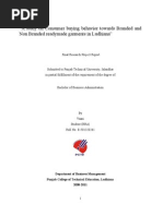Download A sudy on consumer behaviour towards branded and non branded readymade garments in ludhiana  by vanishachhabra5008 SN98389395 doc pdf