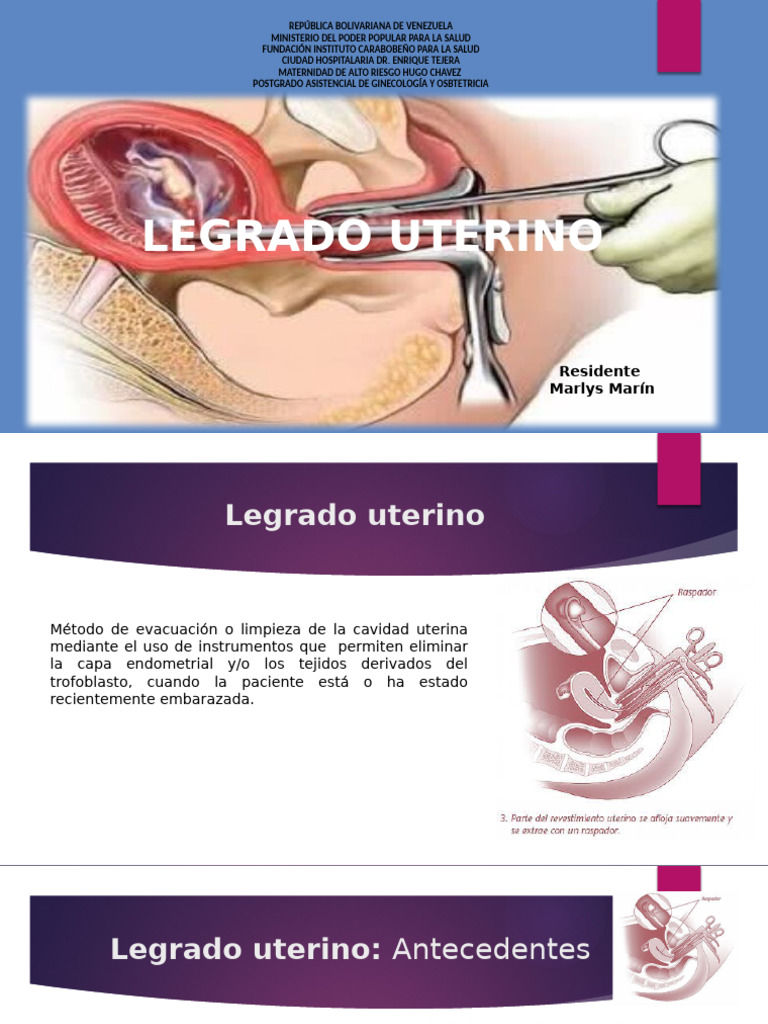 Legrado Uterino: Procedimiento y Complicaciones | PDF | Biopsia | Aborto