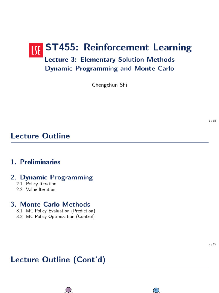 Dynamic Programming & Monte Carlo Methods | PDF | Dynamic Programming ...