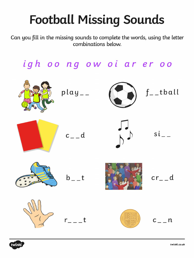 T T 10212 Football Themed Missing Sounds | PDF