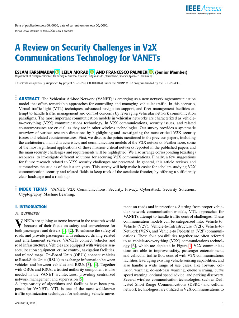 V2X Communication Security Challenges Review | PDF | Computer Network ...