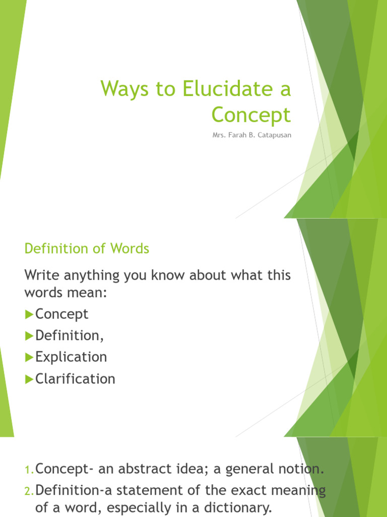 DjejWays to Elucidate a Concept EAPP 080317 | PDF | Definition | Concept