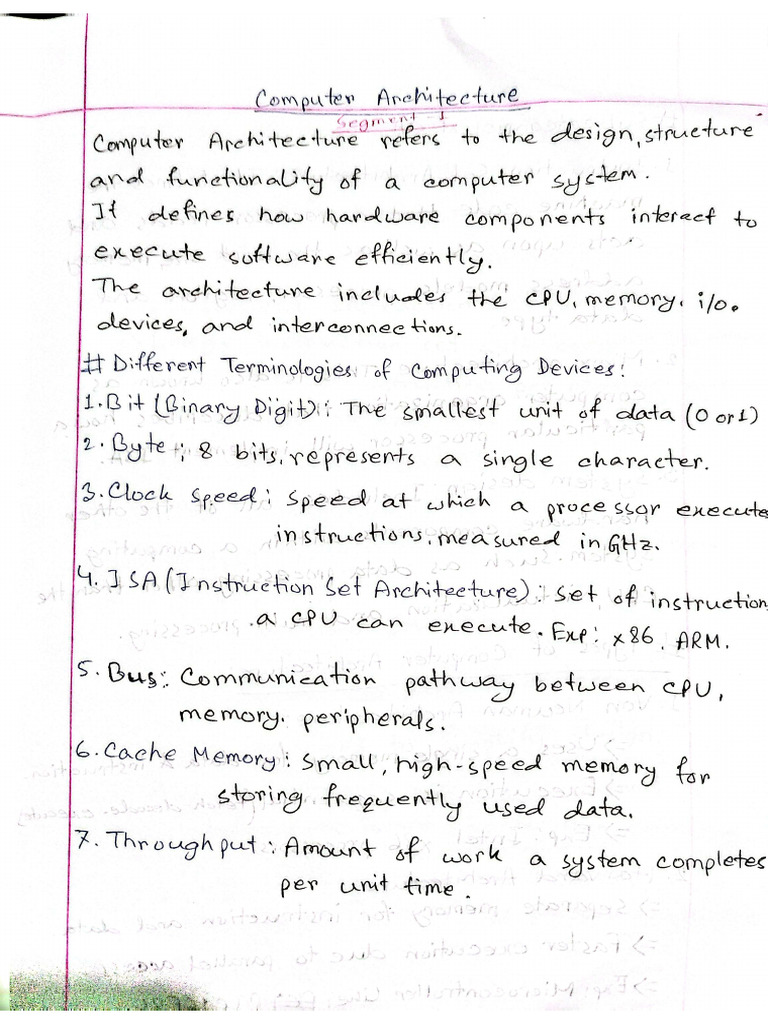 Computer Architecture Segment 1&2 | PDF