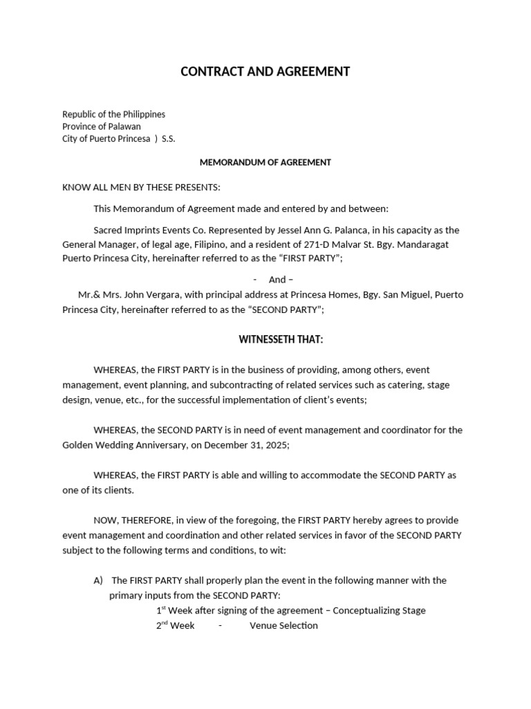 Activity 3a - Sample Contract & Agreement | PDF | Private Law | Common Law