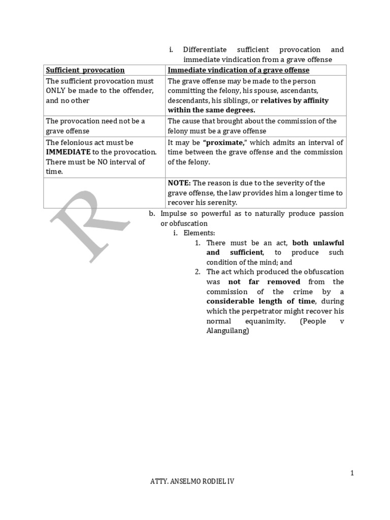 Sufficient Provocation vs. Passion in Law | PDF | Plea | Confession (Law)