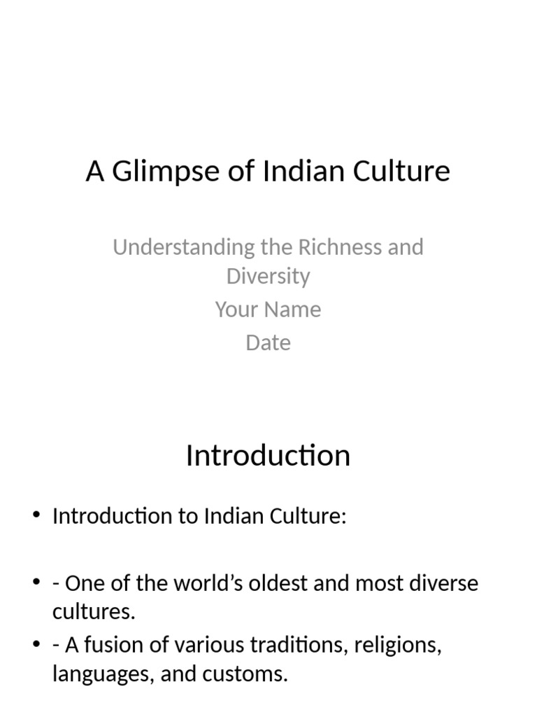 Glimpse of Indian Culture | PDF | Indian Religions