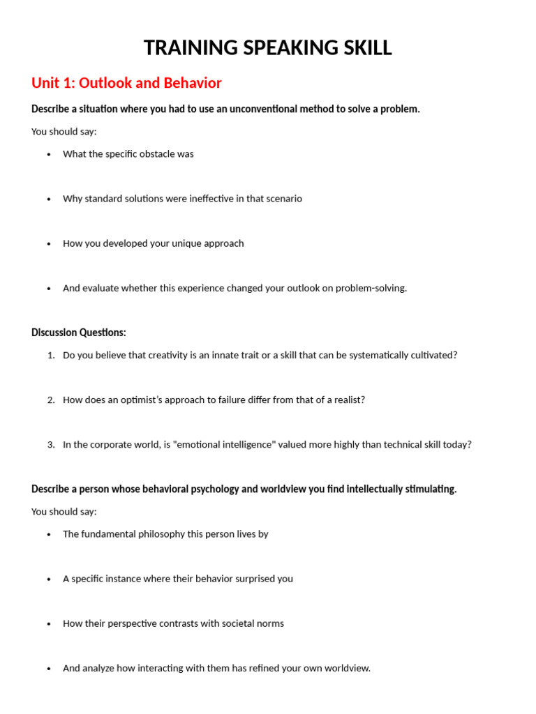 Training Speaking Skill | PDF | Psychology | Conservation Biology