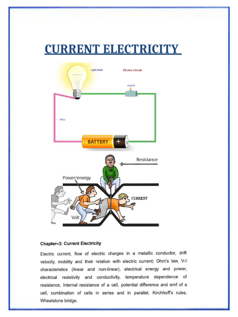 Current electricity ch 3 12th class | PDF | Electric Current | Physical ...