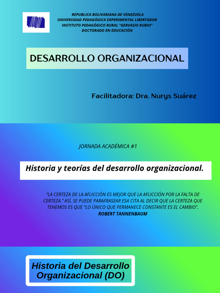 Historia y Teorías del Desarrollo Organizacional | PDF | Sistema ...