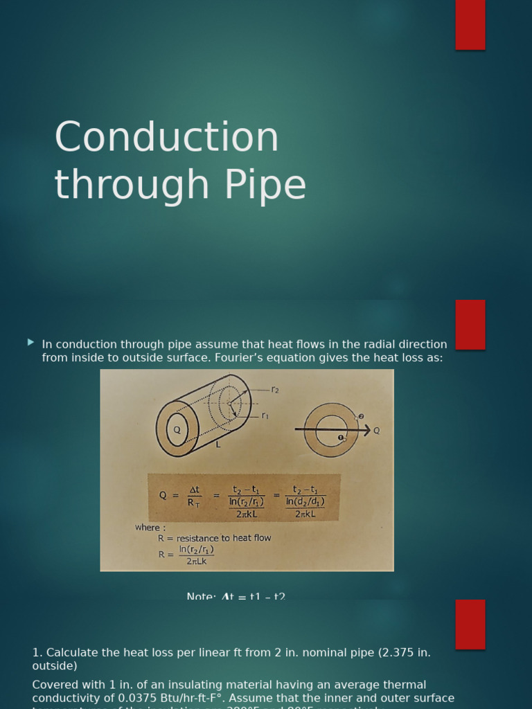 Heat Loss Calculation for Insulated Pipe | PDF
