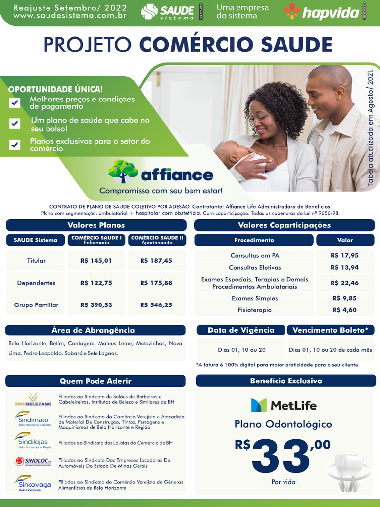 Projeto Comercio Saude Affiance Life Reajuste AGO.21 | PDF