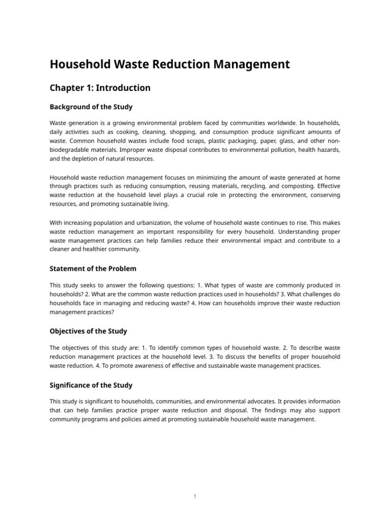 Household Waste Reduction Strategies | PDF | Waste Management | Waste