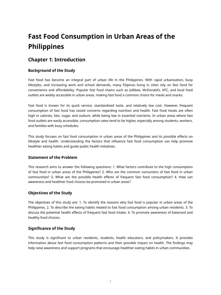 Fast Food Trends in Philippine Cities | PDF | Fast Food | Eating