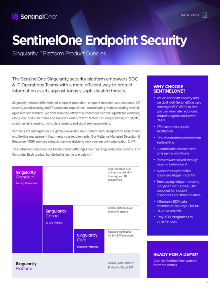 SentinelOne Endpoint Security Solutions | PDF | Computer Security ...