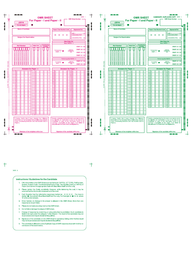 Omr Sheets | PDF