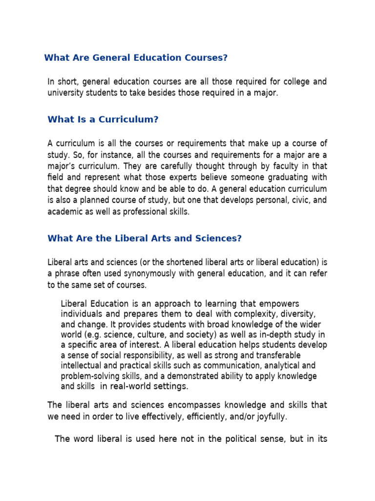 Understanding General Education Courses | PDF | Curriculum | Knowledge