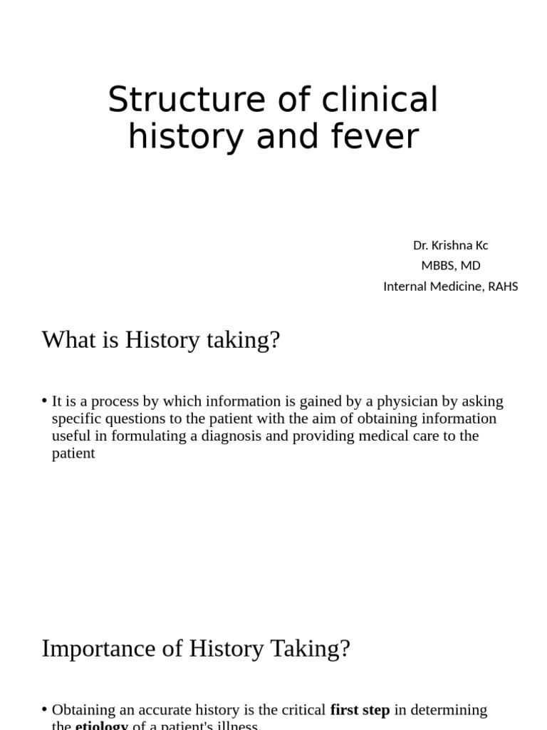 Clinical History Taking and Fever Analysis | PDF | Fever | Thermoregulation