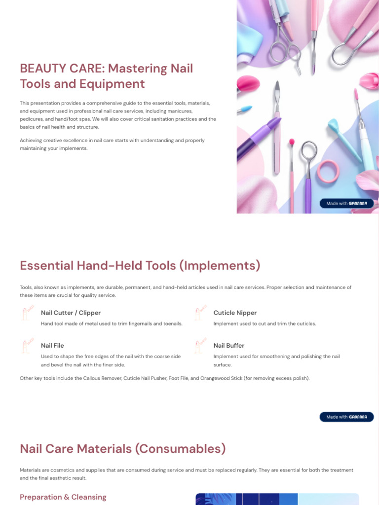 Essential Nail Care Tools and Techniques | PDF | Nail (Anatomy ...