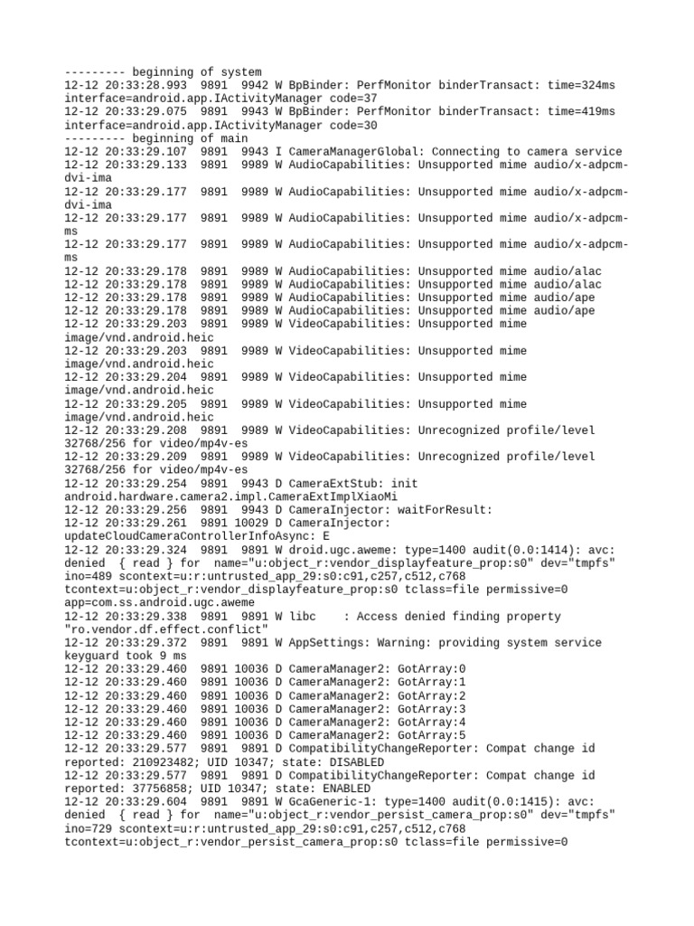Android Camera Service Logs Analysis | PDF | Computing | Computer ...